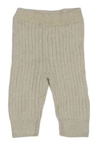 Béžové pletené žebrované tepláky Mothercare