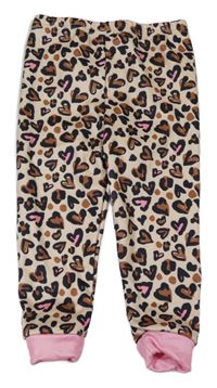 Béžovo-hnědo-černé leopardí pyžamové kalhoty Shein
