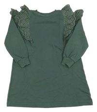 Khaki teplákové šaty s volánky H&M