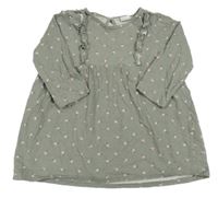 Khakišedé šaty s kytičkami H&M