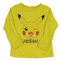 Žluté pyžamové triko s Pikachu