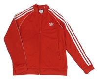 Červená sportovní funkční propínací mikina s logem Adidas