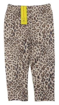 Nové - Béžovo-šedé legíny s leopardím vzorem Shein