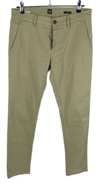 Dámské béžové plátěné chino kalhoty Hugo Boss vel. 33/34