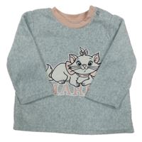Šedá sametová mikina s kočkou Primark