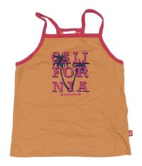 Oranžový crop top s nápisem 