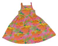 Růžovo-oranžovo-žluté vzorované šaty Primark