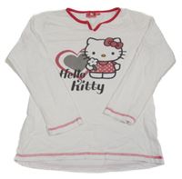 Bílé pyžamové triko s Kitty 