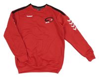 Červená sportovní mikina s potiskem Hummel