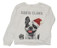 Bílá mikina s pejskem a nápisem H&M