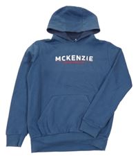 Šedomodrá mikina s logem a kapucí McKenzie