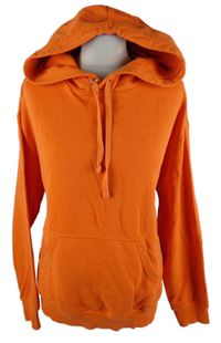 Dámská oranžová oversized mikina s kapucí H&M