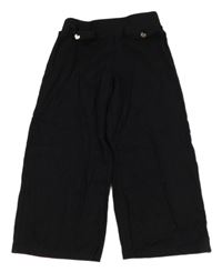 Černé culottes teplákové kalhoty se srdíčky Dopodopo