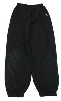 Černé cuff šusťákové kalhoty s nášivkou SHEIN