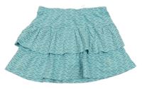 Světlemodrá vzorovaná vrstvená bavlněná sukně H&M