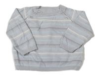 Šedo-modro-bílý pruhovaný svetr Mothercare