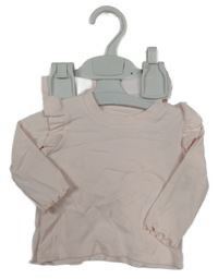 Nové - 2 set - světlerůžové žebrované triko + legíny Matalan
