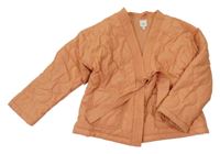 Oranžová šusťáková zateplená zavazovací bunda River Island