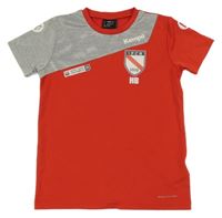 Červeno-šedé sportovní funkční tričko FCB KEMPA 