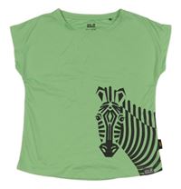 Světlezelené sportovní tričko se zebrou Jack Wolfskin