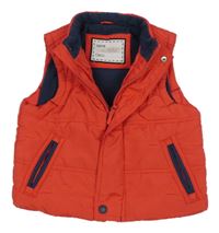 Červeno-modrá šusťáková zateplená vesta Mothercare