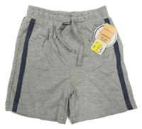 Nové - šedé melírované kraťasy s pruhy Matalan