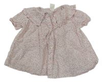 Růžová kytičkovaná halenková tunika H&M