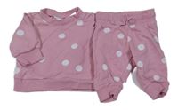 2set - Růžová puntíkatá mikina + tepláky H&M