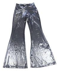 Tmavomodré metalické flare legíny H&M