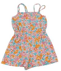 Bílo-barevný lehký kraťasový overal Primark