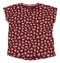 Fialovo-oranžové tričko s leopardím vzorem Pepperts
