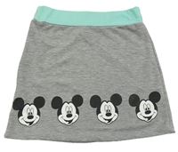 Šedá melírovaná tepláková sukně s Mickeym