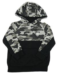 Černo-šedá army mikina s kapucí Matalan