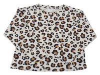 Bílo-černo-hnědé leopardí triko Zara
