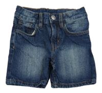 Tmavomodré riflové slim kraťasy H&M