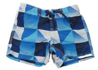 Modro-bílé kostkované plážové kraťasy H&M
