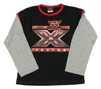 Nové - Černo-šedé triko s potiskem - X-Factor