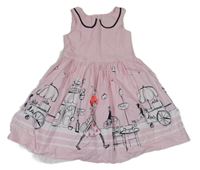 Světlerůžové plátěné šaty s dívkou Next