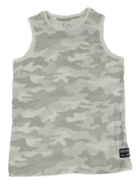 Bílo-šedé army tílko C&A