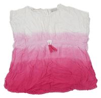 Bílo-růžová ombré plážová tunika Matalan