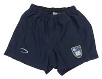 Tmavomodré sportovní kraťasy s výšivkou 
