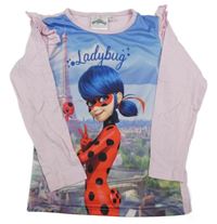 Světlerůžovo-modré triko Miraculous a volánky 