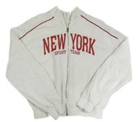 Bílá propínací crop mikina s nápisem H&M