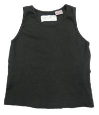Tmavošedý žebrovaný top ZARA