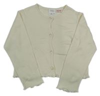 Smetanový propínací crop svetr ZARA