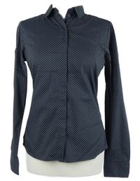 Dámská tmavomodrá puntíkovaná halenka H&M