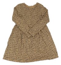 Béžovo-černé vzorované bavlněné šaty H&M