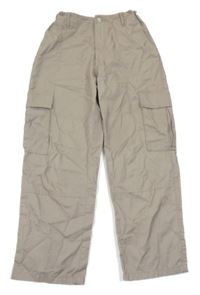 Béžové plátěné loose cargo kalhoty H&M