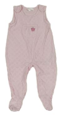 Světlerůžové dupačky se sametovými srdíčky a kapsou Ergee