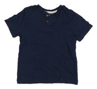 Tmavomodré tričko s knoflíky H&M